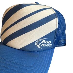 Bud Light Blue and White Trucker Hat